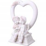 Купить Статуэтка Ангелы влюбленные с сердцем белый 18x14 cм