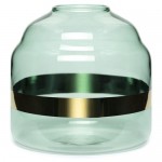 Ваза декоративная стеклянная светло-зеленая 12х14 см