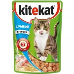 Купить Влажный корм для кошек Kitekat Сочные кусочки в соусе с рыбой 85 г