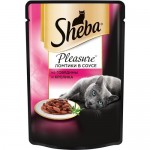 Купить Влажный корм для кошек Sheba кусочки в соусе с говядиной и кроликом 85 г
