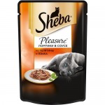 Купить Влажный корм для кошек Sheba кусочки в соусе с телятиной и языком 85 г