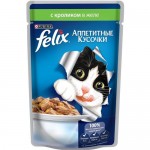 Купить Влажный корм для кошек Felix Двойная вкуснятина в желе с крольчатиной 85 г