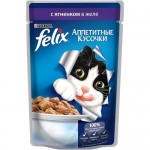 Купить Влажный корм для кошек Felix Двойная вкуснятина кусочки в желе с ягненком 85 г