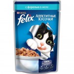 Влажный корм для кошек Felix Двойная вкуснятина в желе с форелью 85 г