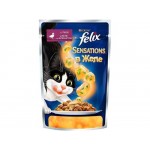 Купить Влажный корм для кошек Felix Sensation кусочки в желе с уткой 85 г