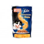 Купить Влажный корм для кошек Felix Sensation кусочки в желе с лососем и треской 85 г