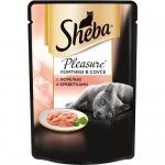 Купить Влажный корм для кошек Sheba кусочки в соусе с форелью и креветками 85 г