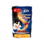Влажный корм для кошек Felix Sensations кусочки в соусе с говядиной 105 г