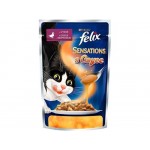 Влажный корм для кошек Felix Sensations кусочки в соусе с уткой 85 г