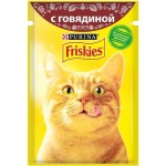 Влажный корм для кошек Friskies кусочки в соусе с говядиной 85 г