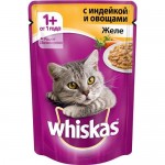 Влажный корм для кошек Whiskas кусочки в желе с индейкой 85 г