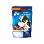 Купить Влажный корм для кошек Felix Двойная вкуснятина кусочки в желе с индейкой 85 г