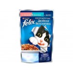 Влажный корм для кошек Felix Двойная вкуснятина в желе с лососем и форелью 85 г