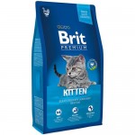 Купить Сухой корм для котят Brit Premium Kitten с курицей в лососевом соусе 800 г