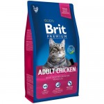 Купить Сухой корм для кошек Brit Premium Adult Chicken курица в соусе 800 г