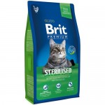 Сухой корм для кошек Brit Premium Sterilised с курицей 1,5 кг