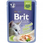 Купить Влажный корм для кошек Brit Premium кусочки в желе с филе форели 85 г