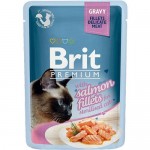 Купить Влажный корм для кошек Brit Premium кусочки в соусе с филе лосося 85 г
