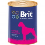 Влажный корм для собак Brit консервы с сердцем и печенью 850 г