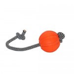 Купить Игрушка для собак Liker Cord мячик на шнурке для перетягивания оранжевый 5 см