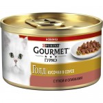 Влажный корм для кошек Gourmet Gold кусочки в соусе с уткой и оливками 85 г