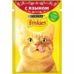 Купить Влажный корм для кошек Friskies кусочки в соусе с языком 85 г