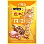 Купить Влажный корм для кошек Friskies кусочки в соусе с курицей и гречкой 75 г