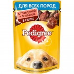Купить Влажный корм для собак Pedigree кусочки в соусе с говядиной и ягненком 85 г