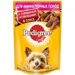 Купить Влажный корм для собак Pedigree Mini кусочки в соусе с говядиной и овощами 85 г