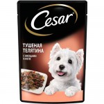 Купить Влажный корм для собак Cesar кусочки в соусе с телятиной 85 г