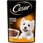 Купить Влажный корм для собак Cesar кусочки в желе с уткой 85 г