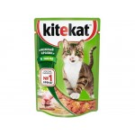Корм для кошек Kitekat с кроликом в желе 85 гр