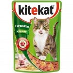 Купить Влажный корм для кошек Kitekat Сочные кусочки в желе с кроликом 85 г