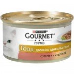 Купить Влажный корм для кошек Gourmet Gold кусочки в соусе с уткой и индейкой 85 г