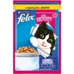 Купить Влажный корм для котят Felix Junior кусочки в желе с курицей 85 г